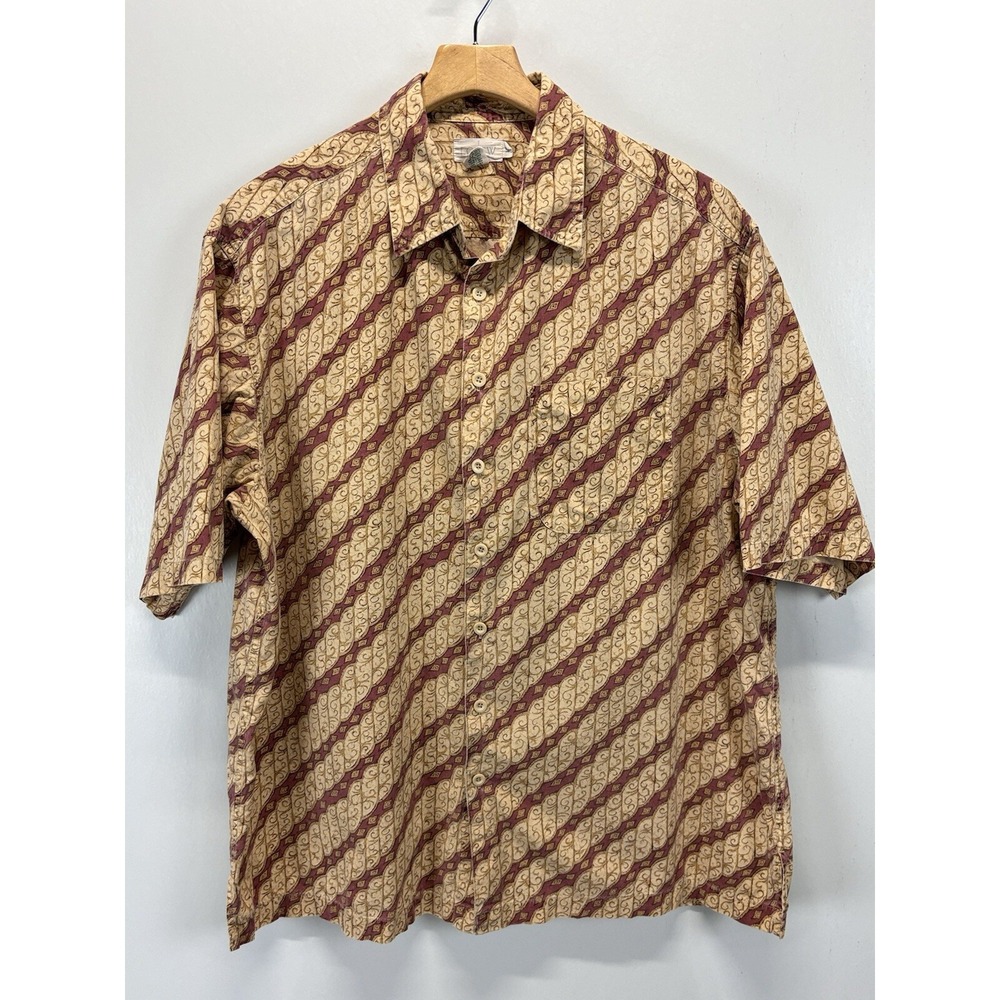 Vtg J. Crew Button Up Shirt Sz Large Tall Men's Oarsman Tag Camp 90's